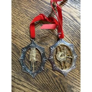 2 Reed & Barton Nutcracker Series Christmas‎ Ornaments- Nutcracker Dancers
